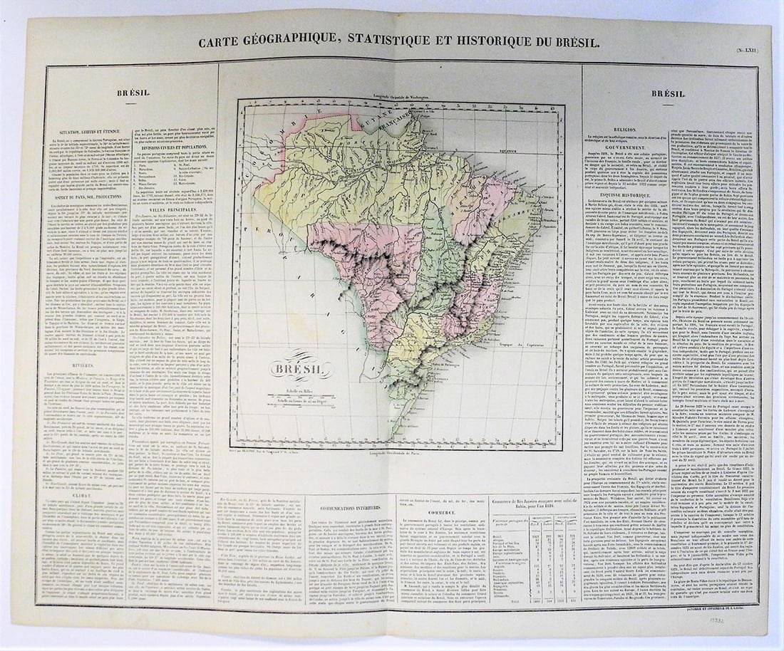 Carte Geographique, Statistique Et Historique Du Bresil. (1 of 1)