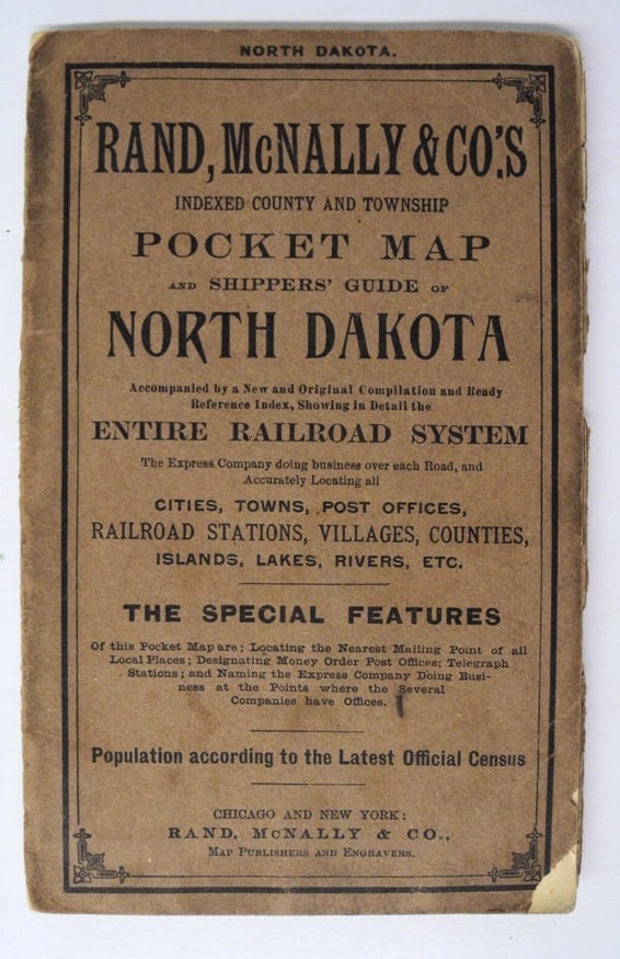 Rand, McNally & Co.'S New Business Atlas Map of North Dakota. North Dakota: Publication Date: c1907 Title: Rand, McNally & Co.'S New Business Atlas Map of North Dakota. North Dakota Cartographer: RAND, MCNALLY & CO. Publisher: RAND, MCNALLY & CO. Brief Description: Folds into