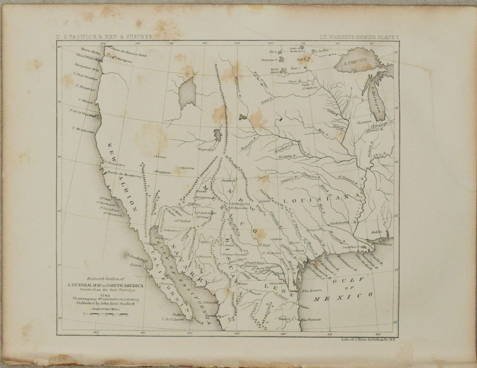 1861 Map of Western US -- Reduced Section of a General Map of North America, Drawn from the Best (1 of 1)