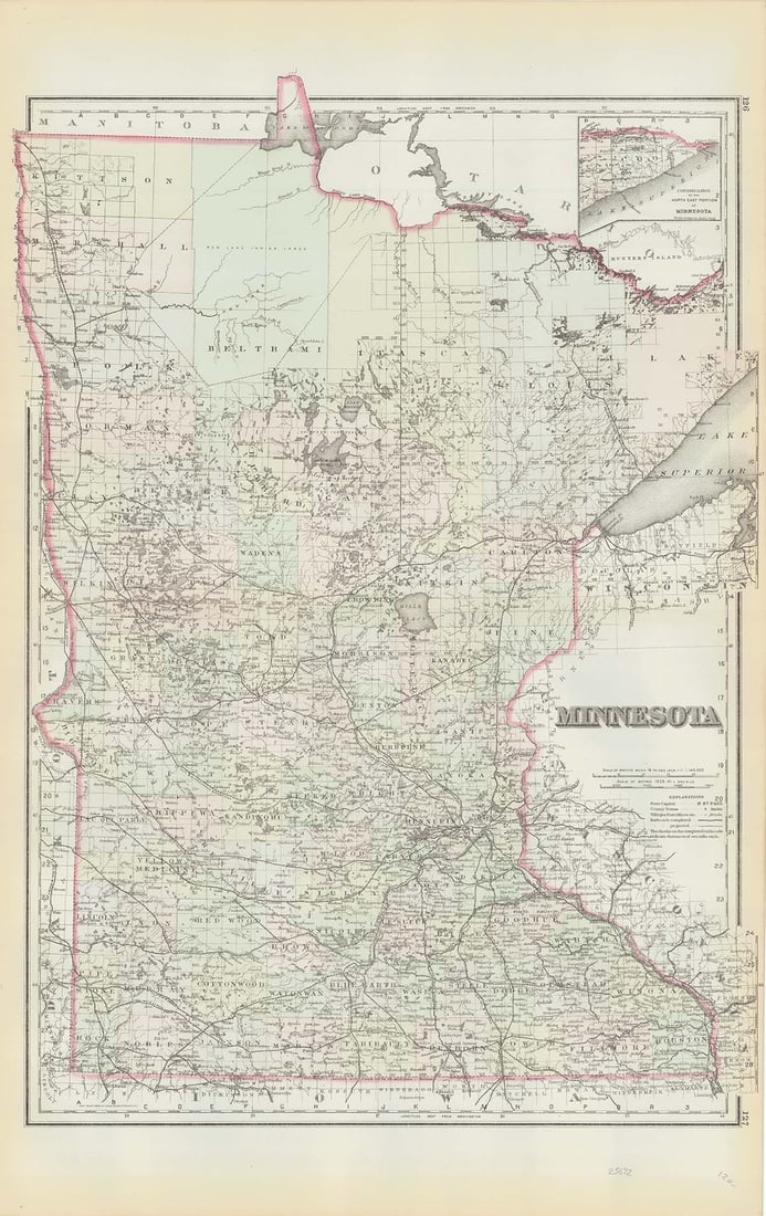Gray's New Map of Minnesota (1 of 1)