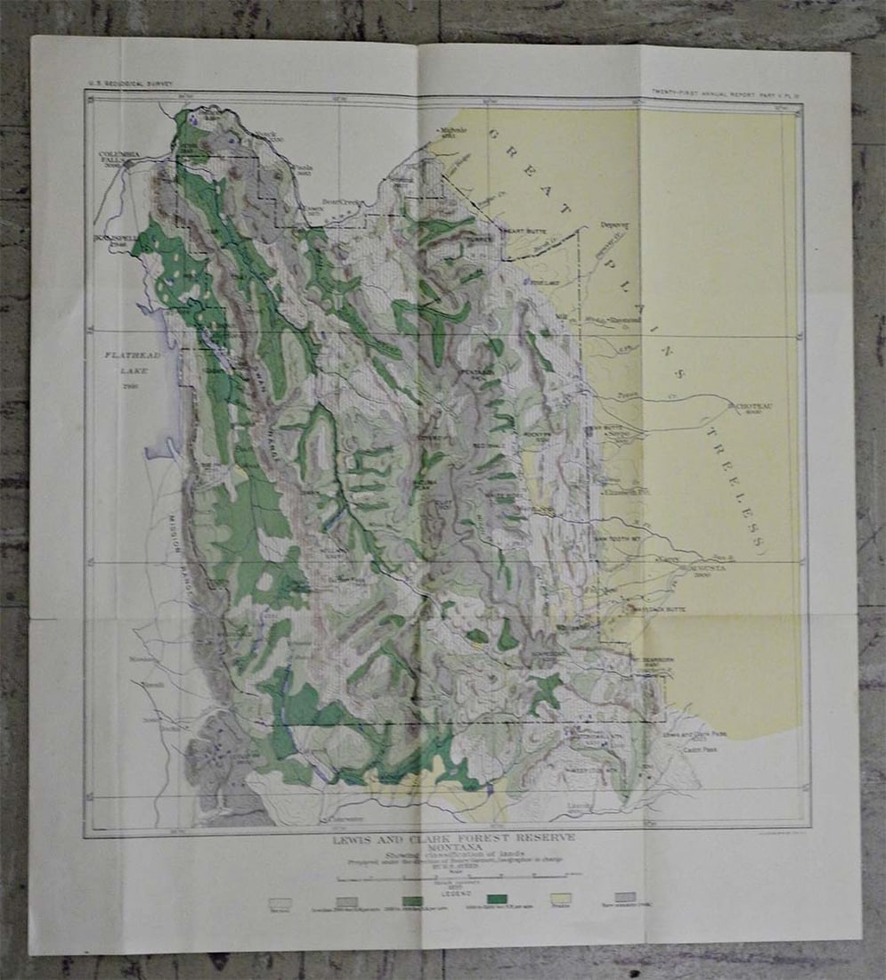 Lewis and Clark Forest Reserve Montana Showing Classification of Lands: Publication Date: 1899 Title: Lewis and Clark Forest Reserve Montana Showing Classification of Lands Cartographer: AYRES, H. B. Publisher: U.S. GEOLOGICAL SURVEY Brief Description: Twenty-first annual