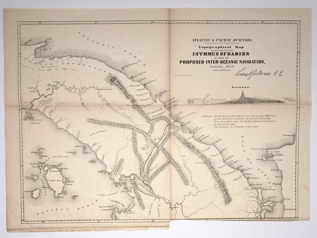 Atlantic & Pacific Junction. Topographical Map of a Portion of the Isthmus Of Darien (1 of 1)