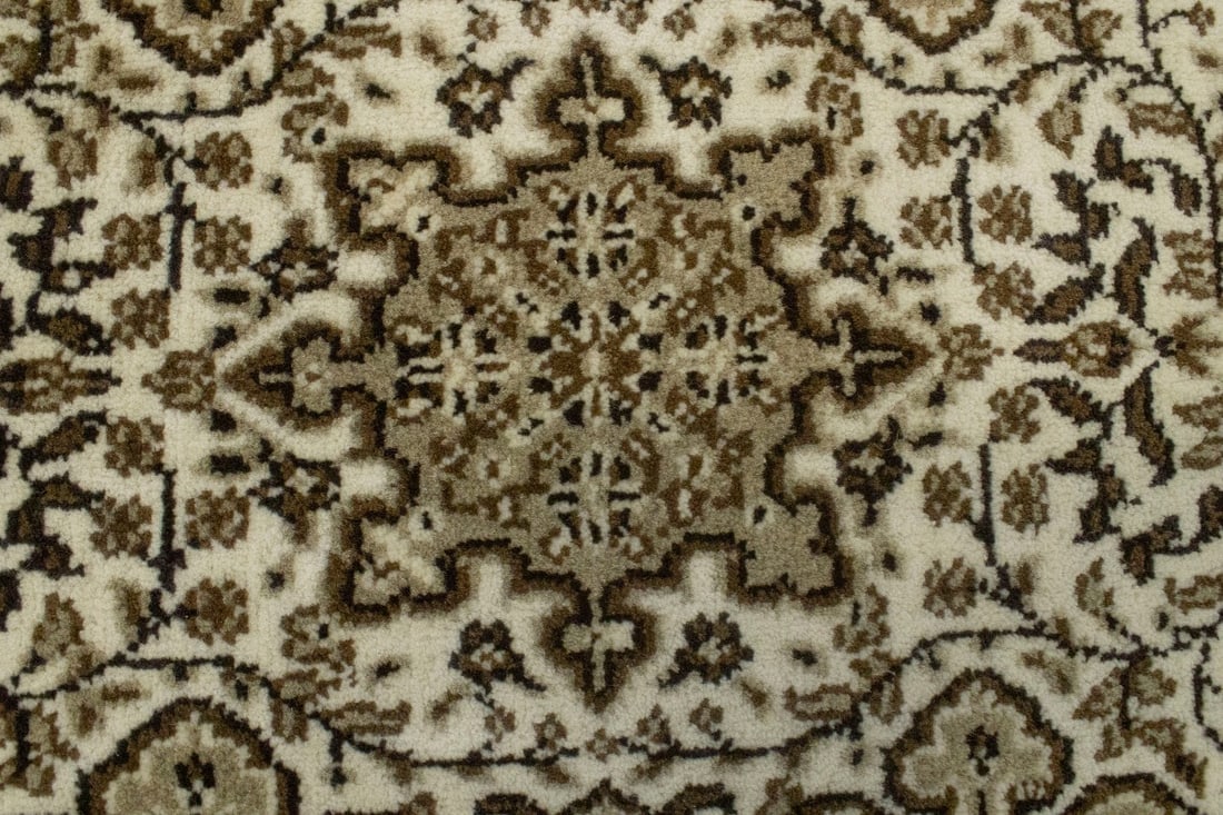 Cream Floral Kirman 2X3 Oriental Rug - 6