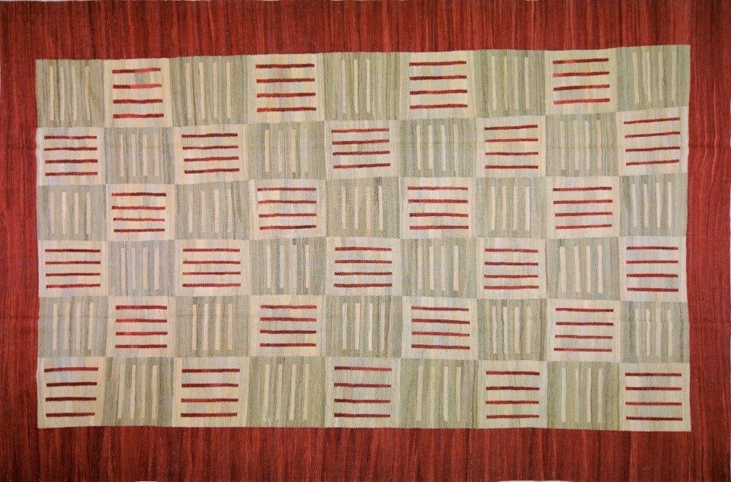 AFGHAN FLATWEAVE WOOL RUG: Title: AFGHAN FLATWEAVE WOOL RUGSize: 8'4X13Age: NEWOrigin: AFGHANStyle: MODERNMaterial: WOOLCare: PROFESSIONALStructure: FLATWEAVEDesign: KILIMS/MODERN Reserve: $1,250.00 Shipping:Domestic: