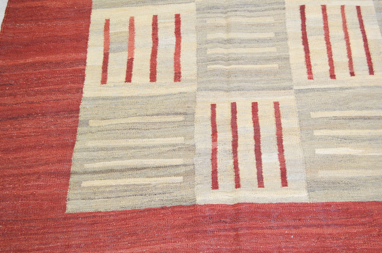 AFGHAN FLATWEAVE WOOL RUG - 3