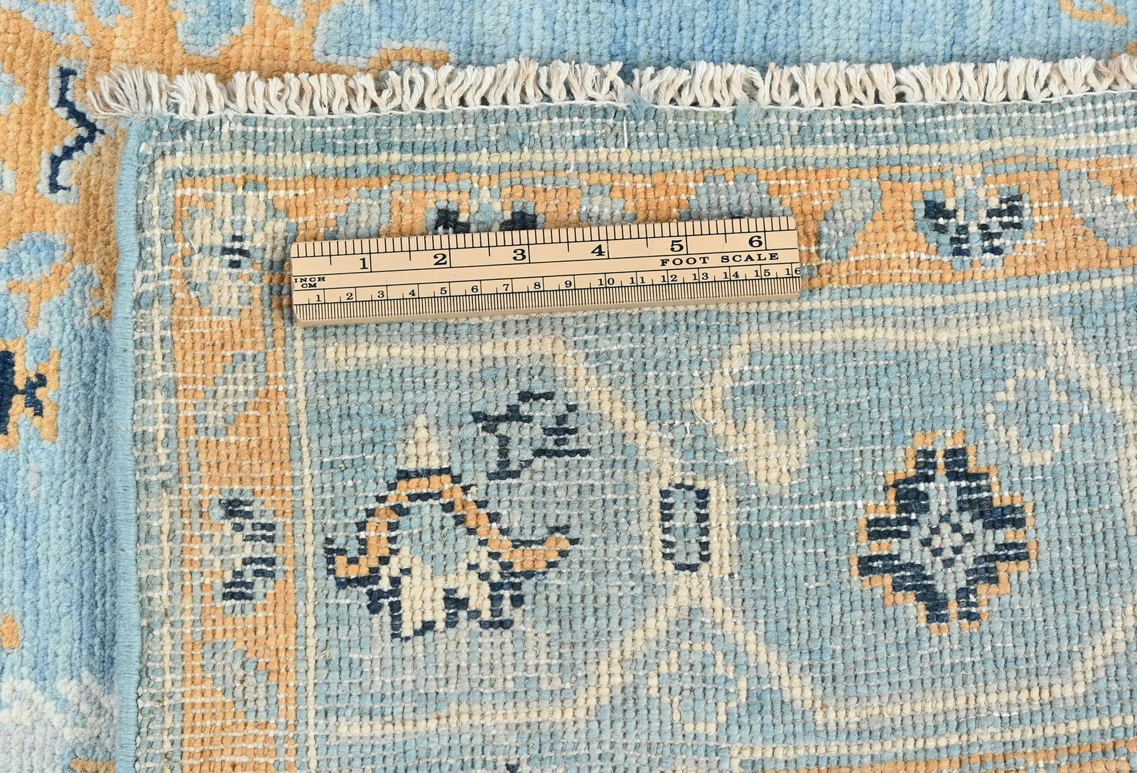 Light Blue Floral Modern 4X6 Oushak Kazak Pakistan Oriental Rug - 12