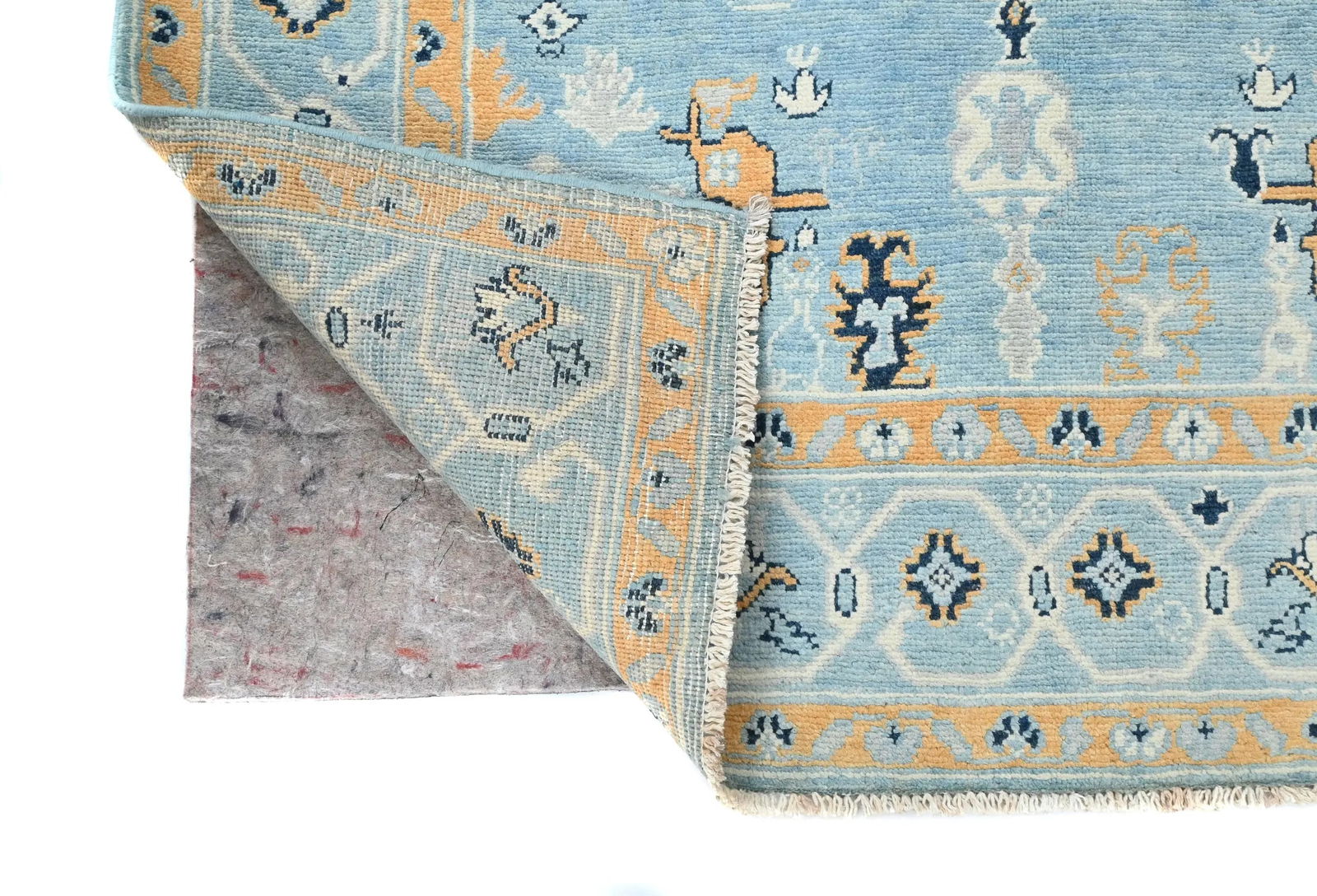 Light Blue Floral Modern 4X6 Oushak Kazak Pakistan Oriental Rug - 13