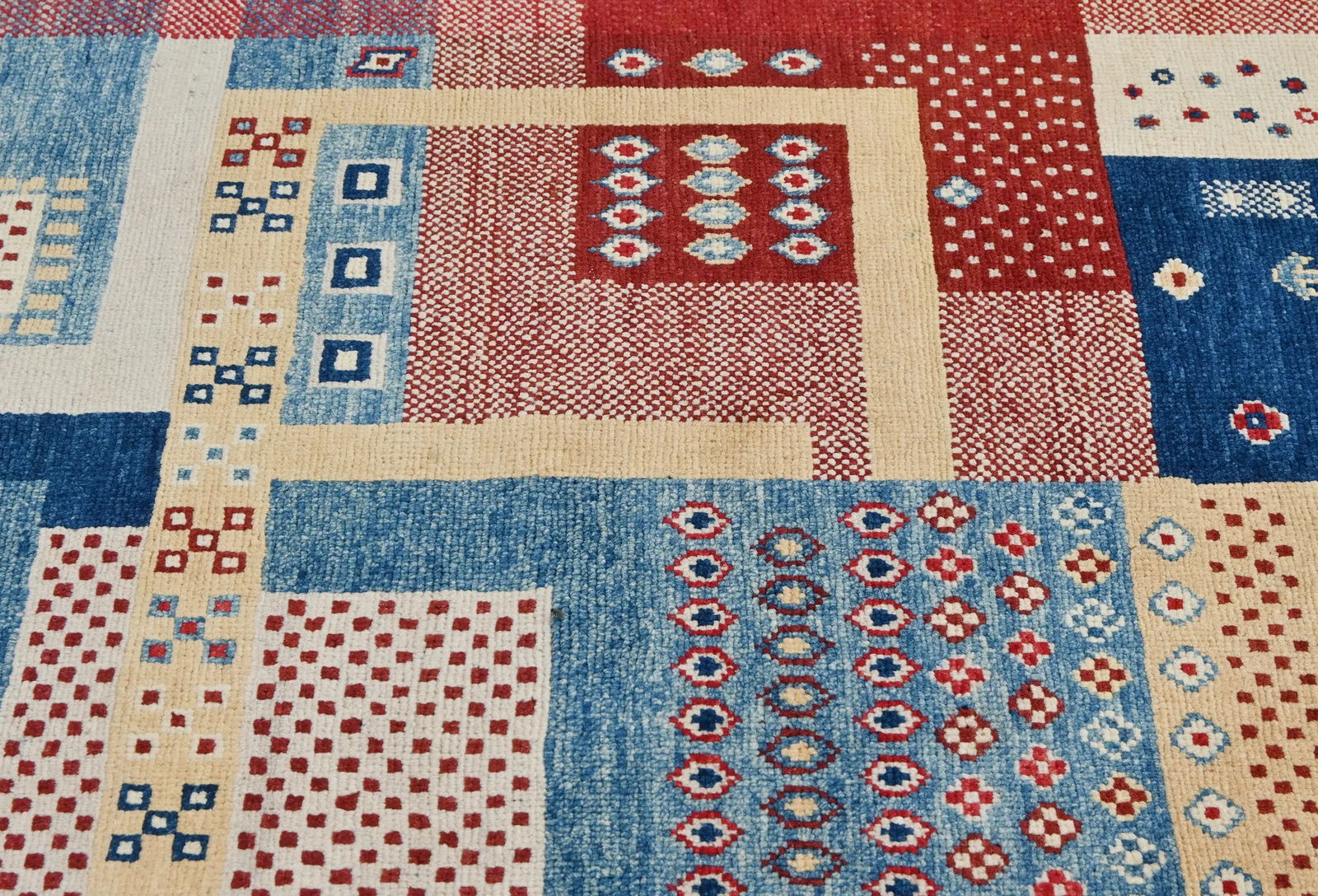 Multicolored Geometric Modern 4X6 Kazak Oushak Oriental Rug - 6