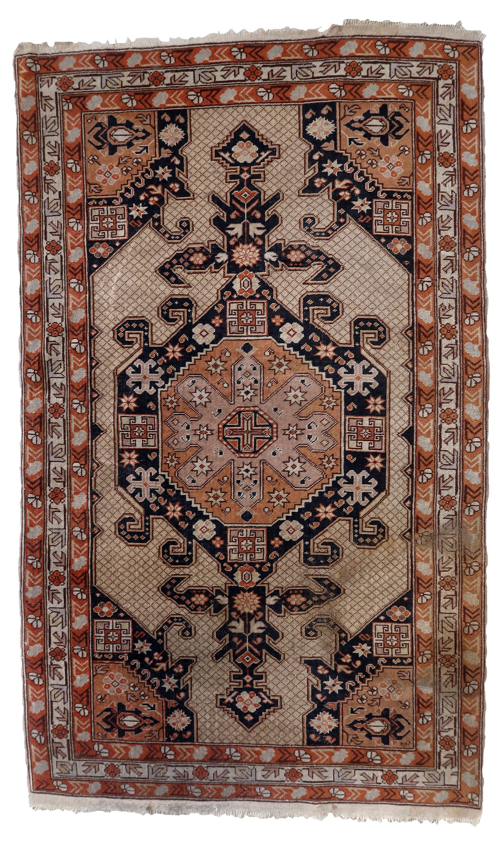 Handmade vintage Turkish Sivas rug 3.8' x 6.3' (118cm x 194cm) 1950s: Title:Handmade vintage Turkish Sivas rug 3.8' x 6.3' (118cm x 194cm) 1950sOrigin:TurkeyDimension:3.8' x 6.3' (118cm x 194cm)Materials:woolYear:1950sDescription:Handmade vintage Turkish Sivas rug in