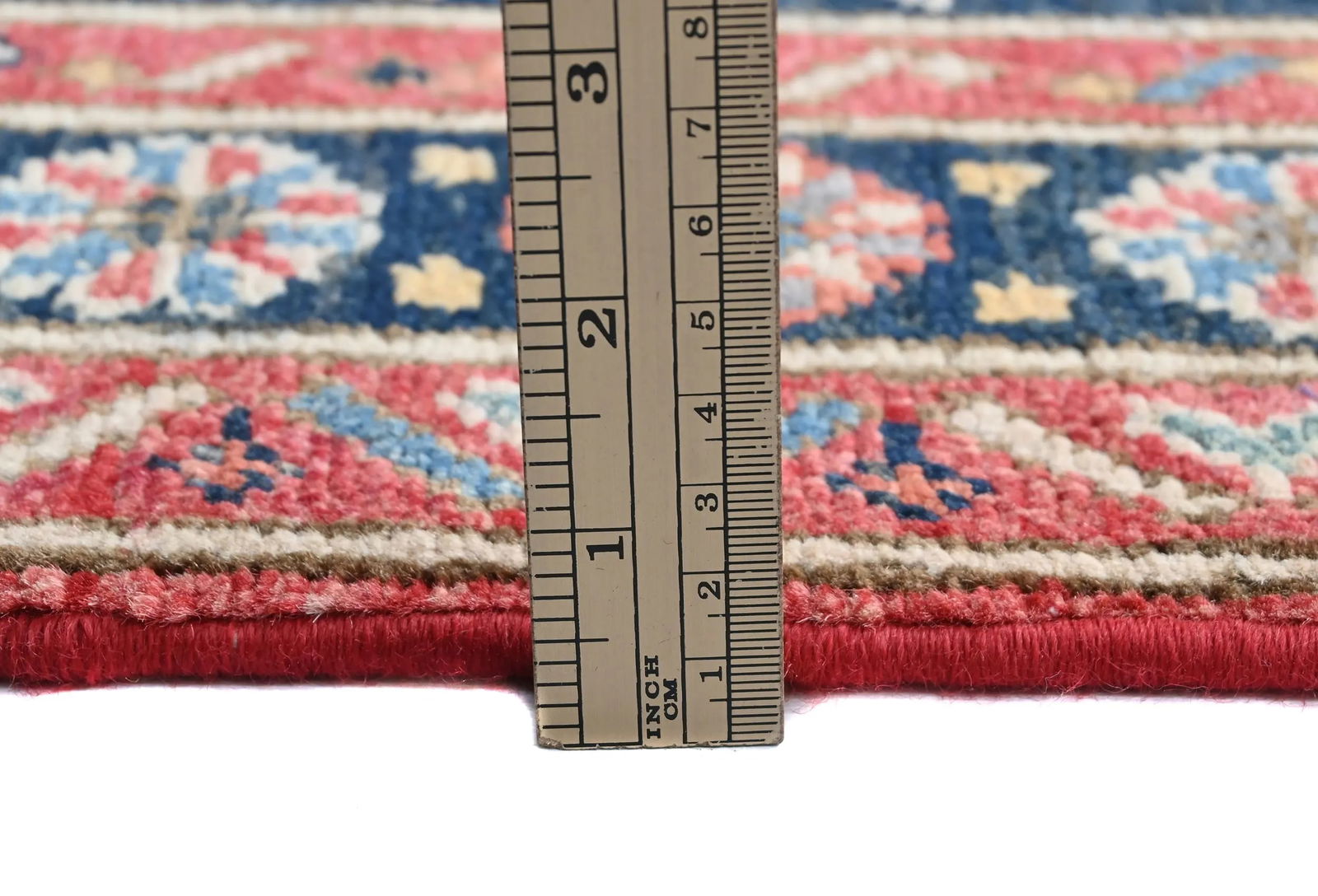 Red Modern Geometric 4X6 Kazak Oushak Oriental Rug - 11