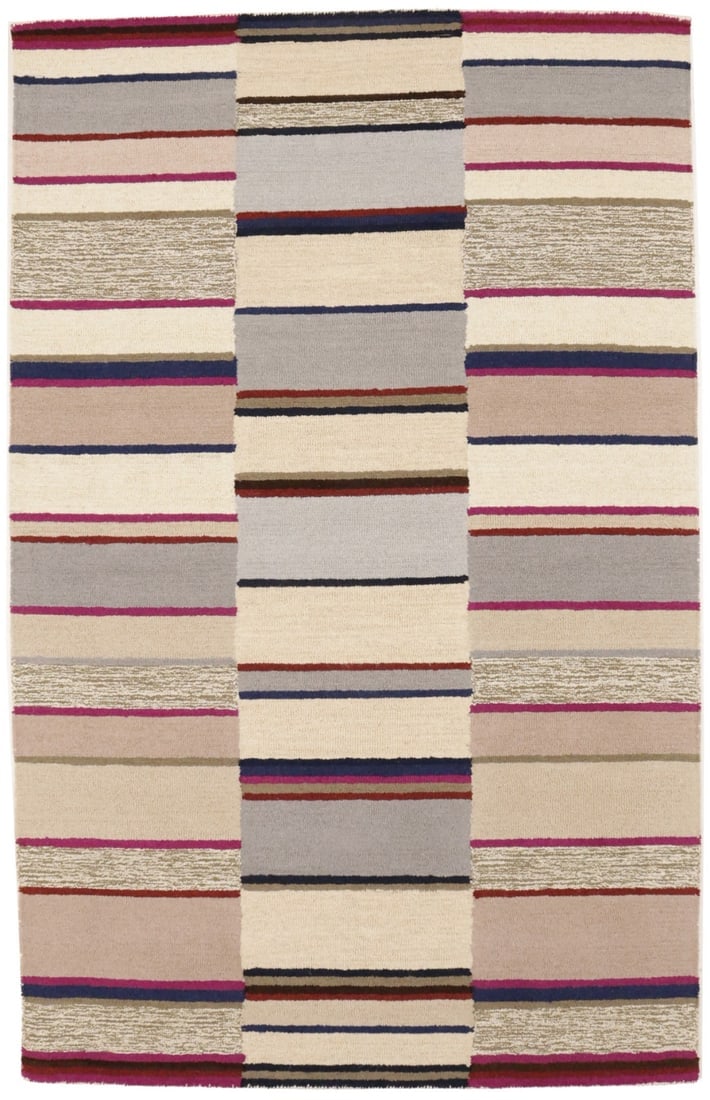Multicolored Stripes 5X8 Hand-Tufted Modern Rug: Title: Multicolored Stripes 5X8 Hand-Tufted Modern RugDescription:Hand-Tufted Modern Contemporary Rug 5X8 Multicolored Stripes Kids Room CarpetMaterials:WoolDimension:5'0 X 8'0 Ft Reserve: $206.00 