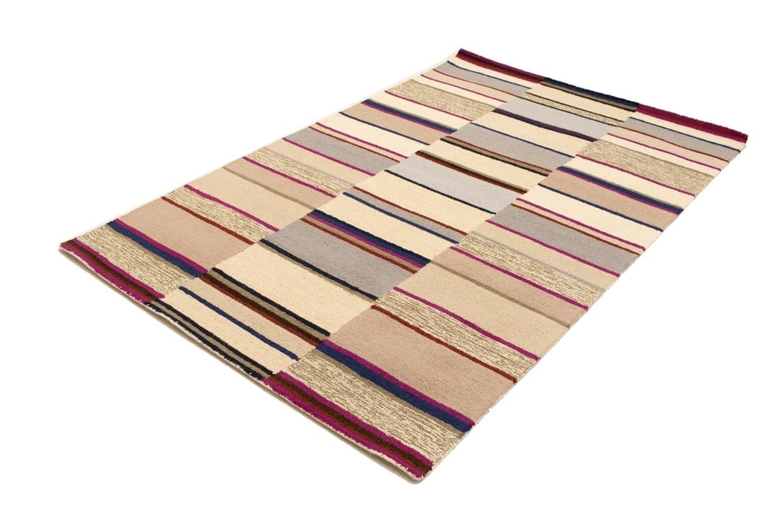 Multicolored Stripes 5X8 Hand-Tufted Modern Rug - 3