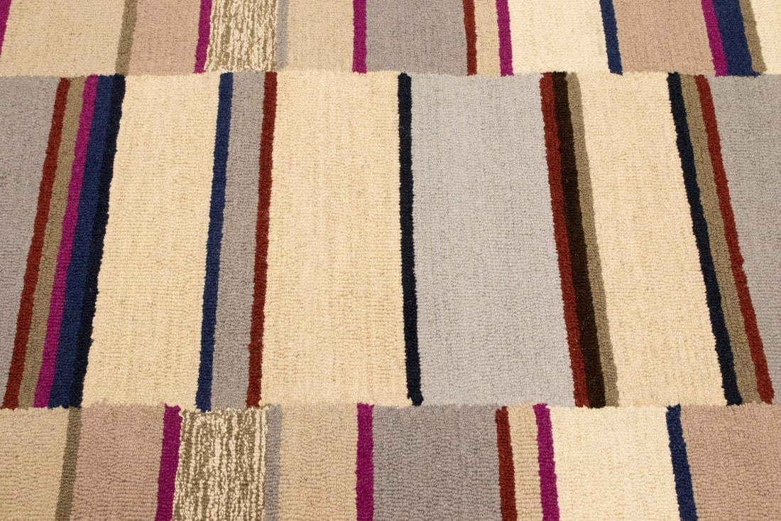 Multicolored Stripes 5X8 Hand-Tufted Modern Rug - 7