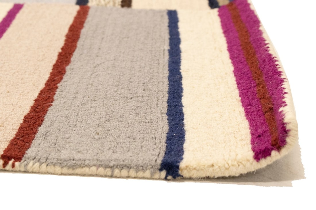 Multicolored Stripes 5X8 Hand-Tufted Modern Rug - 9