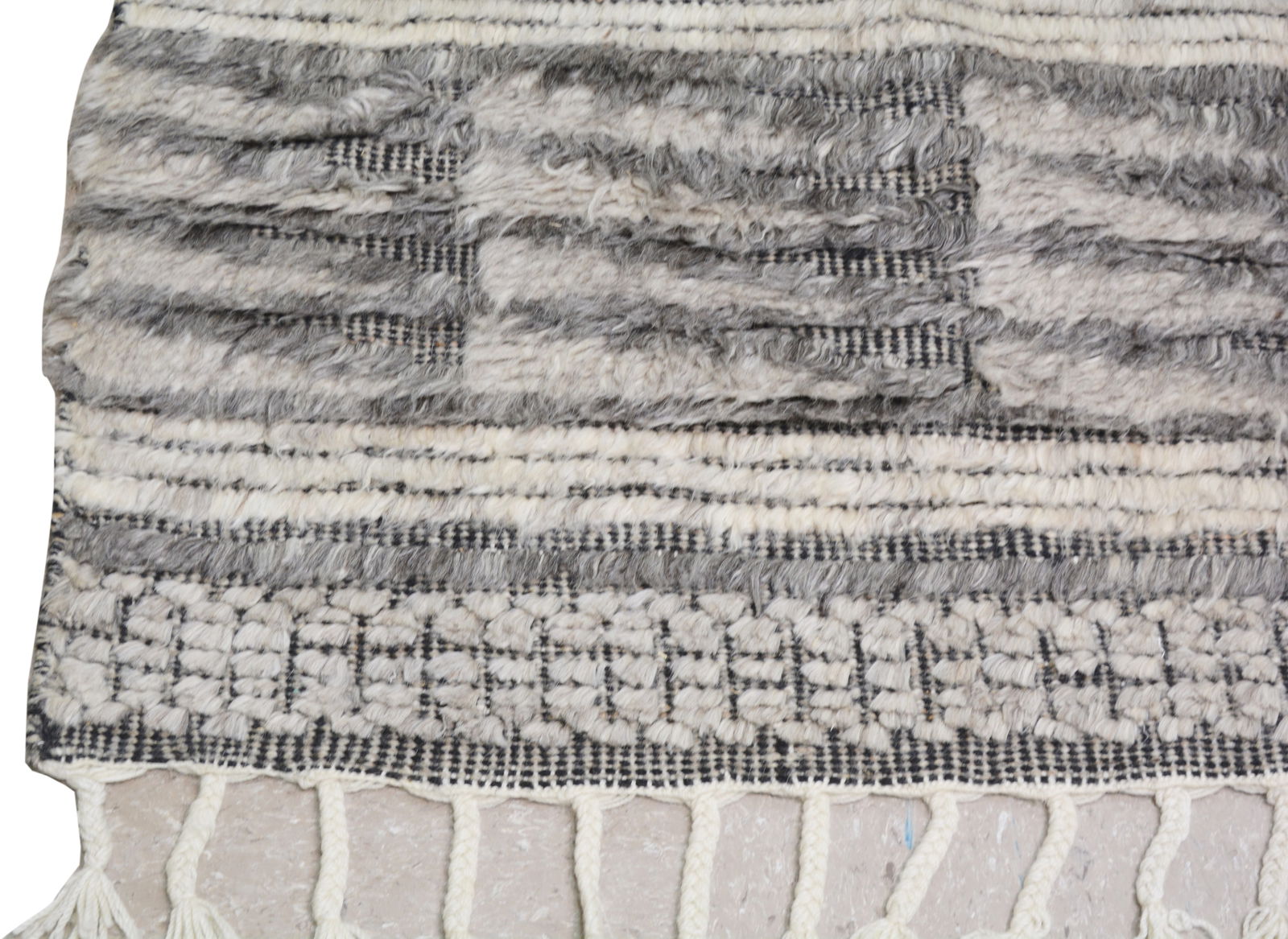 MOROCCAN HAND KNOTTED WOOL RUG - 4