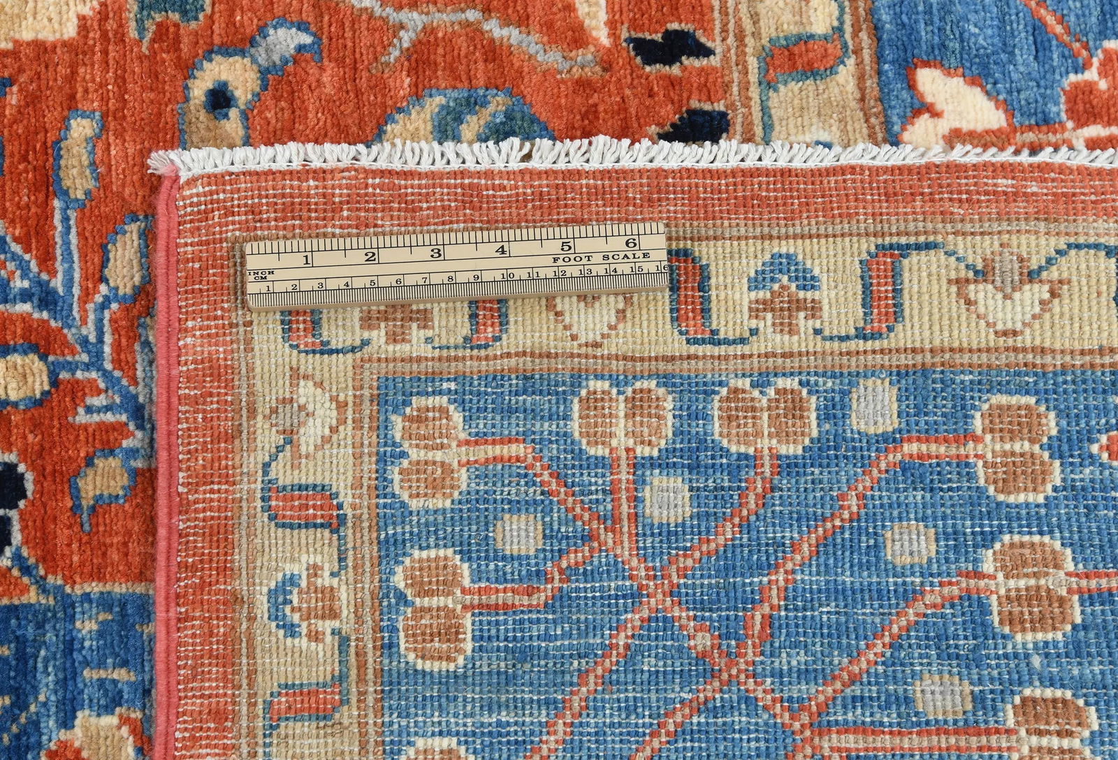 Orange Pictorial Tribal 9X12 Oushak Oriental Rug - 11