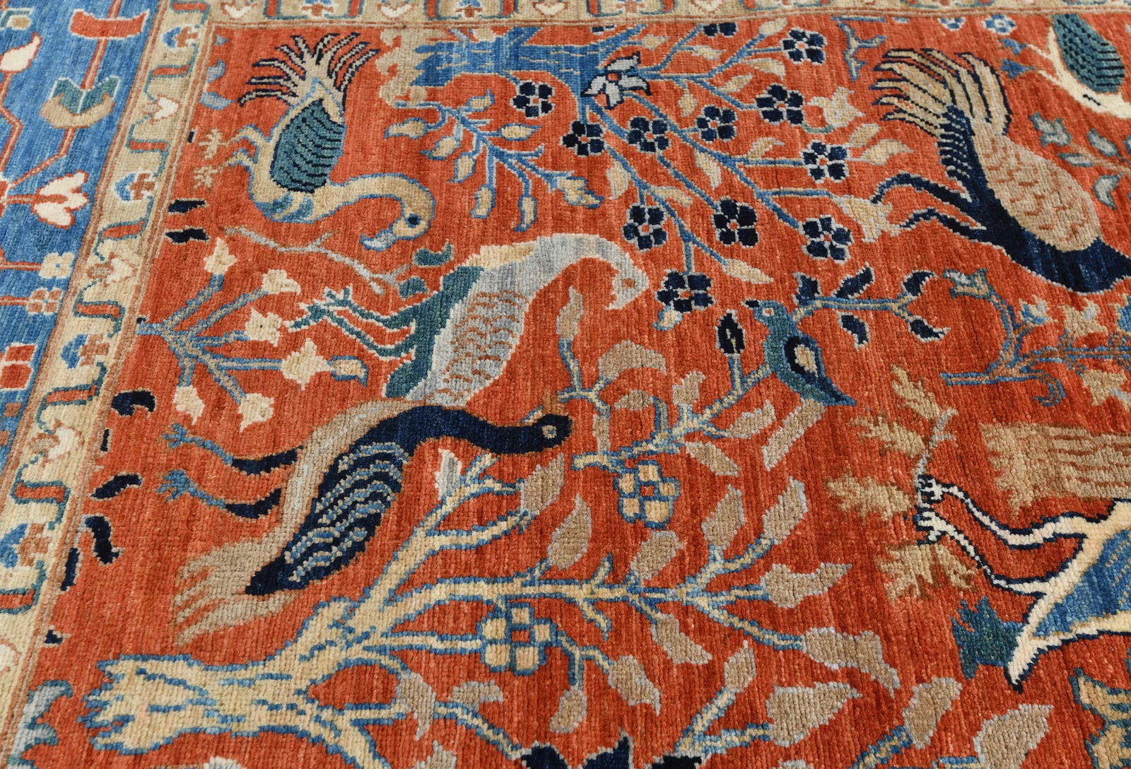 Orange Pictorial Tribal 9X12 Oushak Oriental Rug - 7