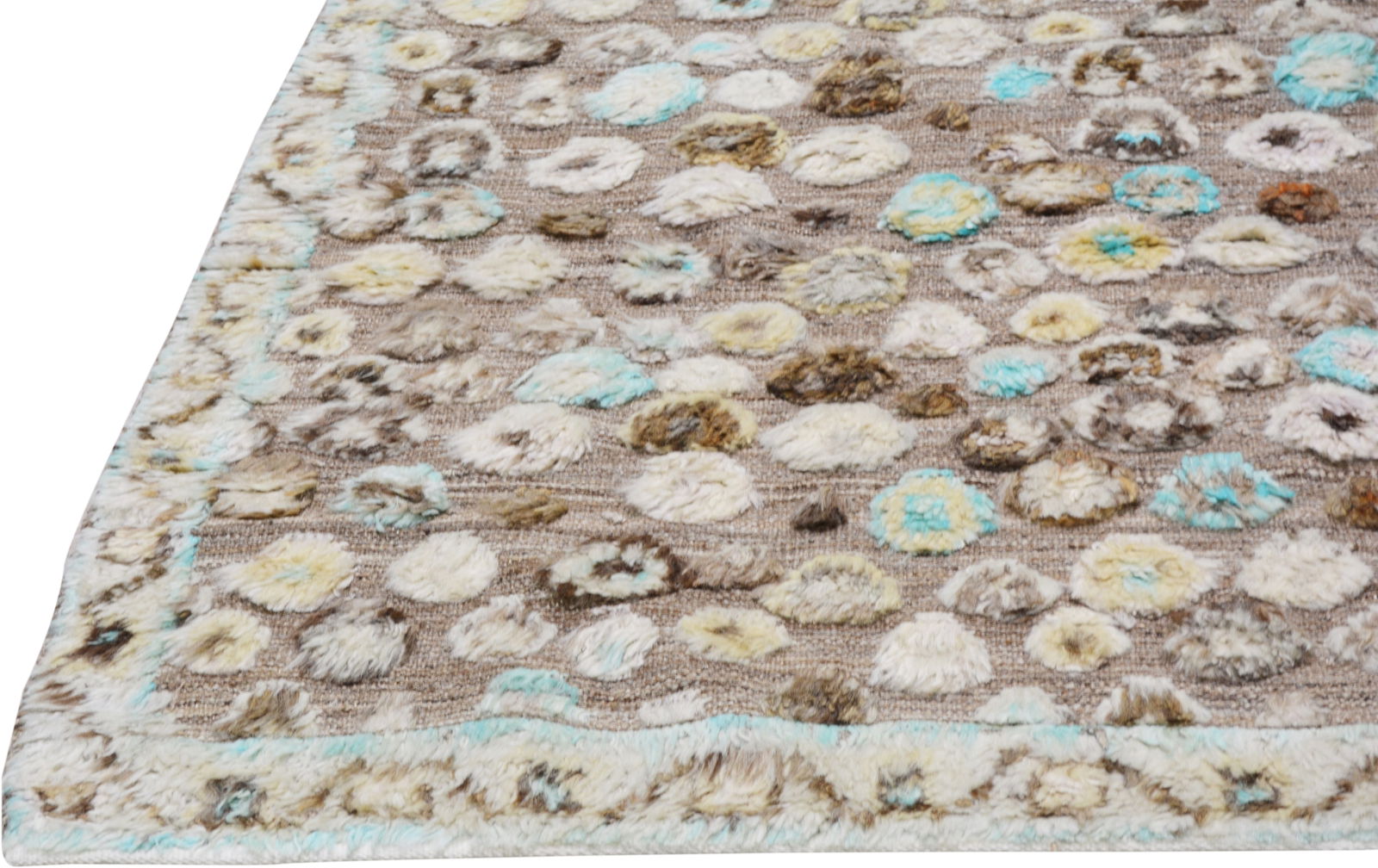 MOROCCAN HAND KNOTTED WOOL RUG - 5