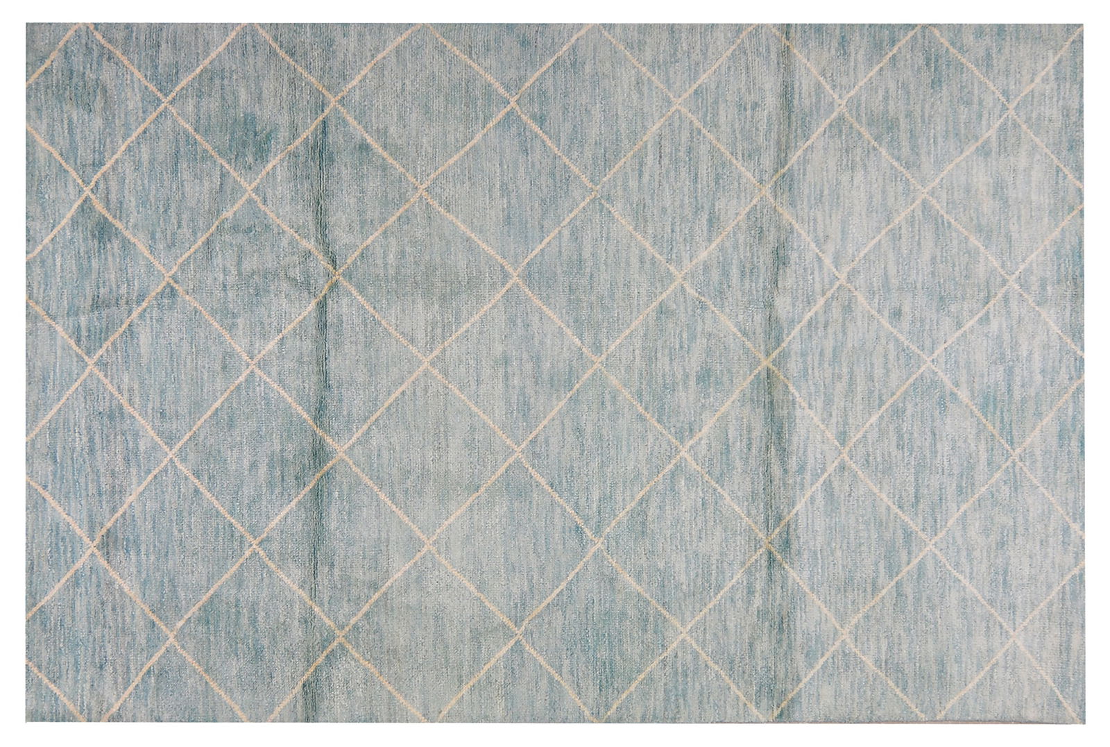 MOROCCAN HAND KNOTTED WOOL RUG: Title: MOROCCAN HAND KNOTTED WOOL RUGSize: 5'7X8'5Age: NEWOrigin: MOROCCANMaterial: WOOLCare: PROFESSIONALStructure: HAND KNOTTEDDesign: MOROCCAN Reserve: $700.00 Shipping:Domestic: Shipping rates
