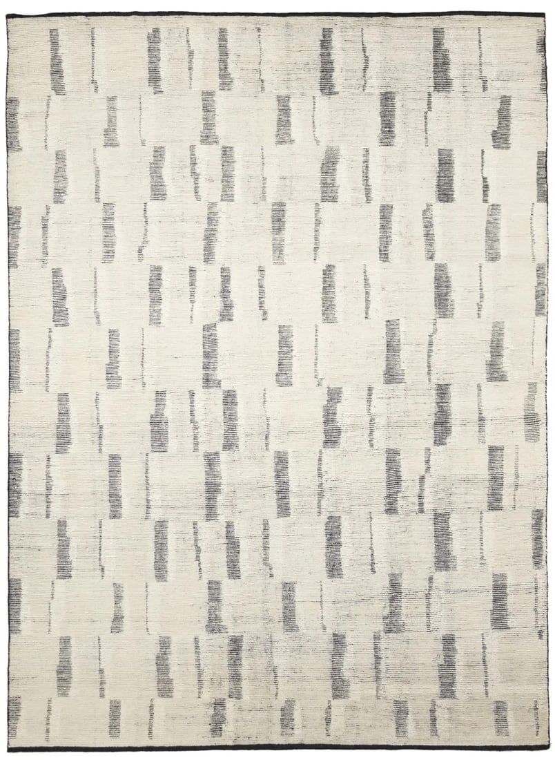 Cream Abstract 9X12 Oriental Modern Rug (1 of 15)