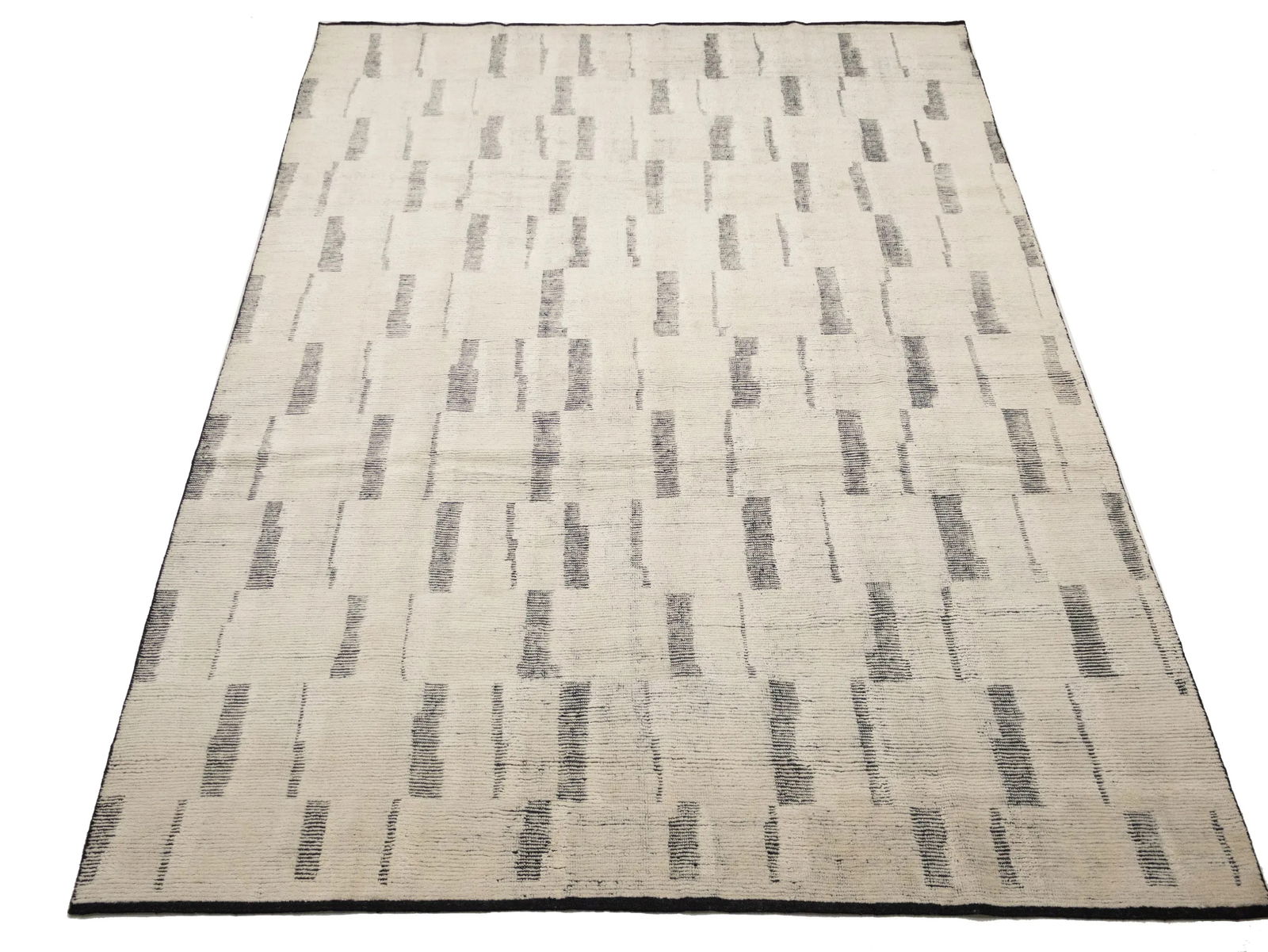 Cream Abstract 9X12 Oriental Modern Rug - 3