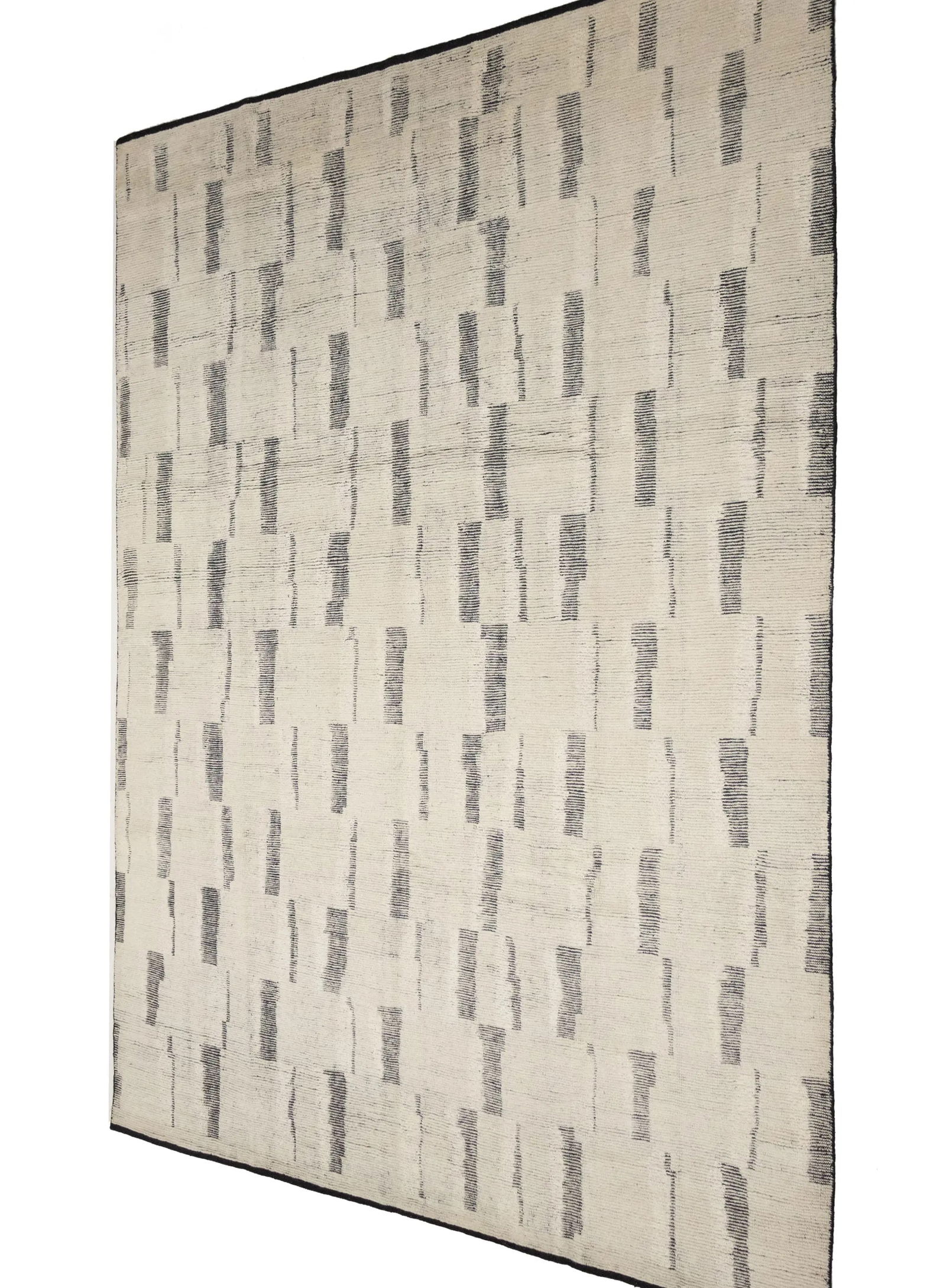 Cream Abstract 9X12 Oriental Modern Rug - 7