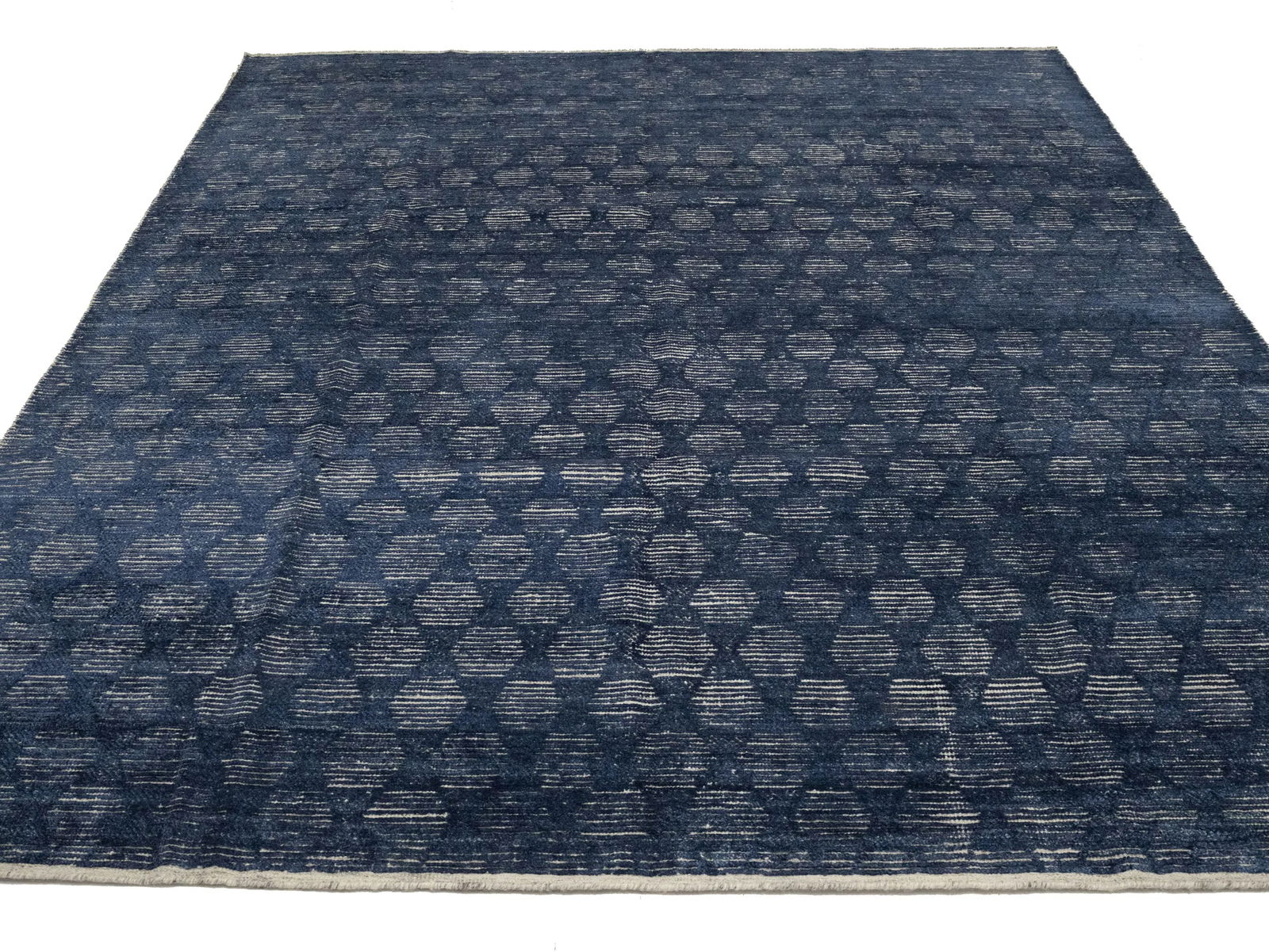 Dark Navy Geometric 8X10 Modern Oriental Rug - 10