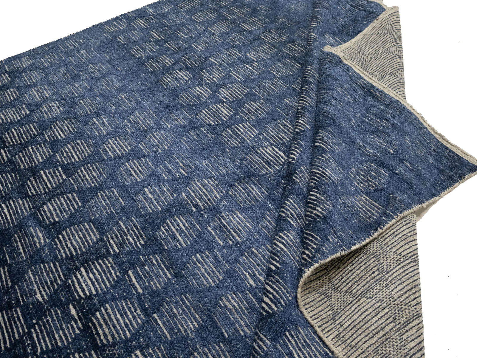 Dark Navy Geometric 8X10 Modern Oriental Rug - 14