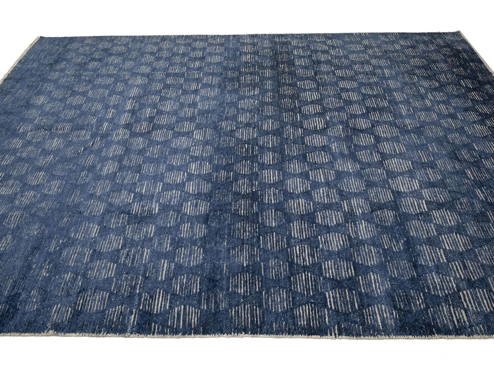 Dark Navy Geometric 8X10 Modern Oriental Rug - 4