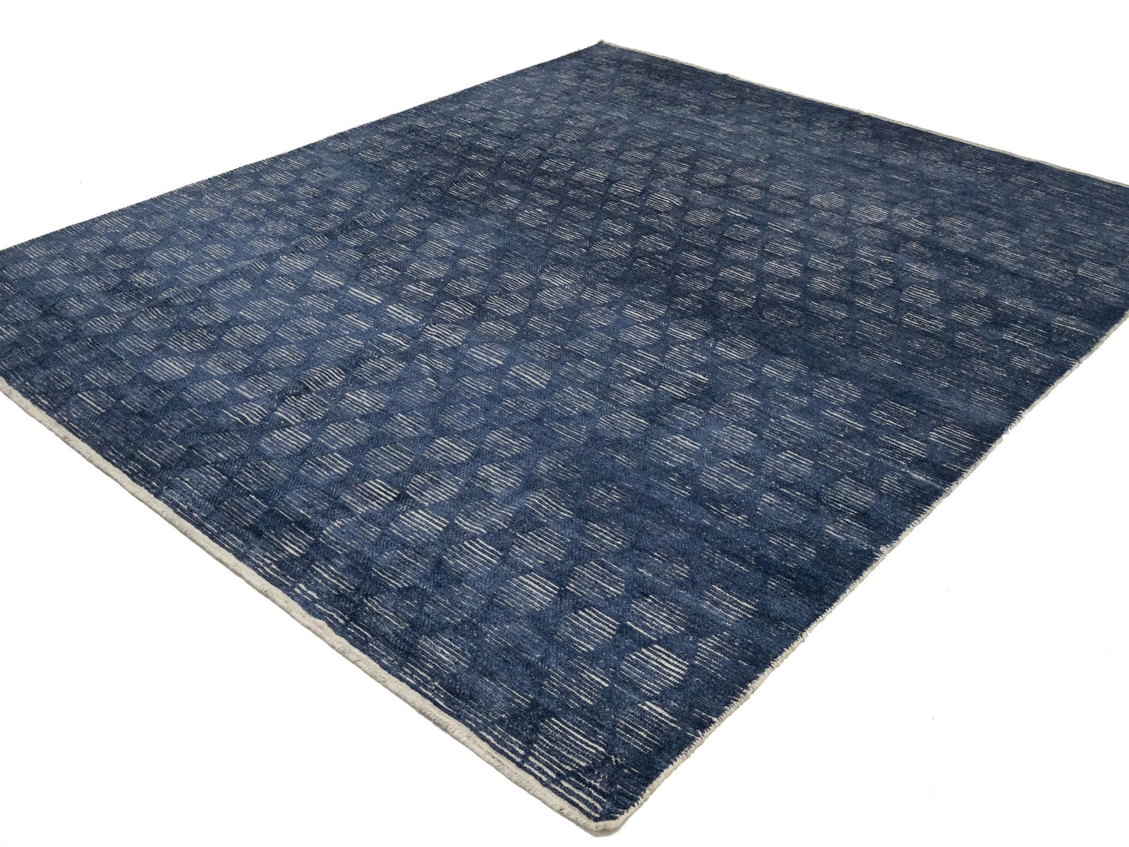 Dark Navy Geometric 8X10 Modern Oriental Rug - 9