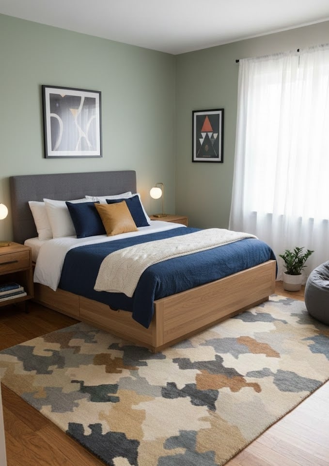 Multicolored Abstract 6'4X9'8 Indo-Gabbeh Oriental Rug - 2