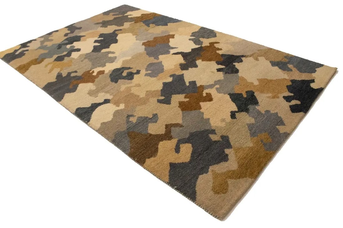 Multicolored Abstract 6'4X9'8 Indo-Gabbeh Oriental Rug - 4