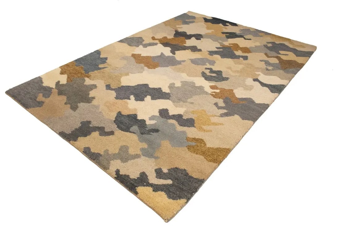 Multicolored Abstract 6'4X9'8 Indo-Gabbeh Oriental Rug - 5