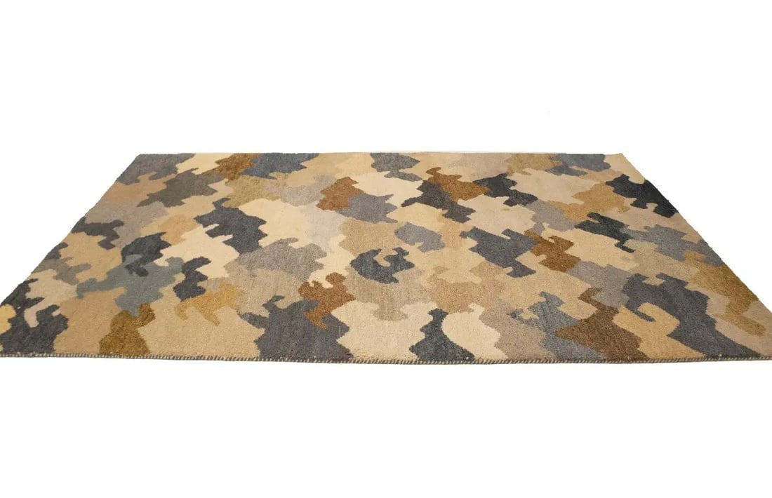 Multicolored Abstract 6'4X9'8 Indo-Gabbeh Oriental Rug - 6