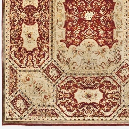 Hand-Knotted Jaipur Red Geometric Wool Oriental Area Rug Carpet 8'1" x 10'1" - 6