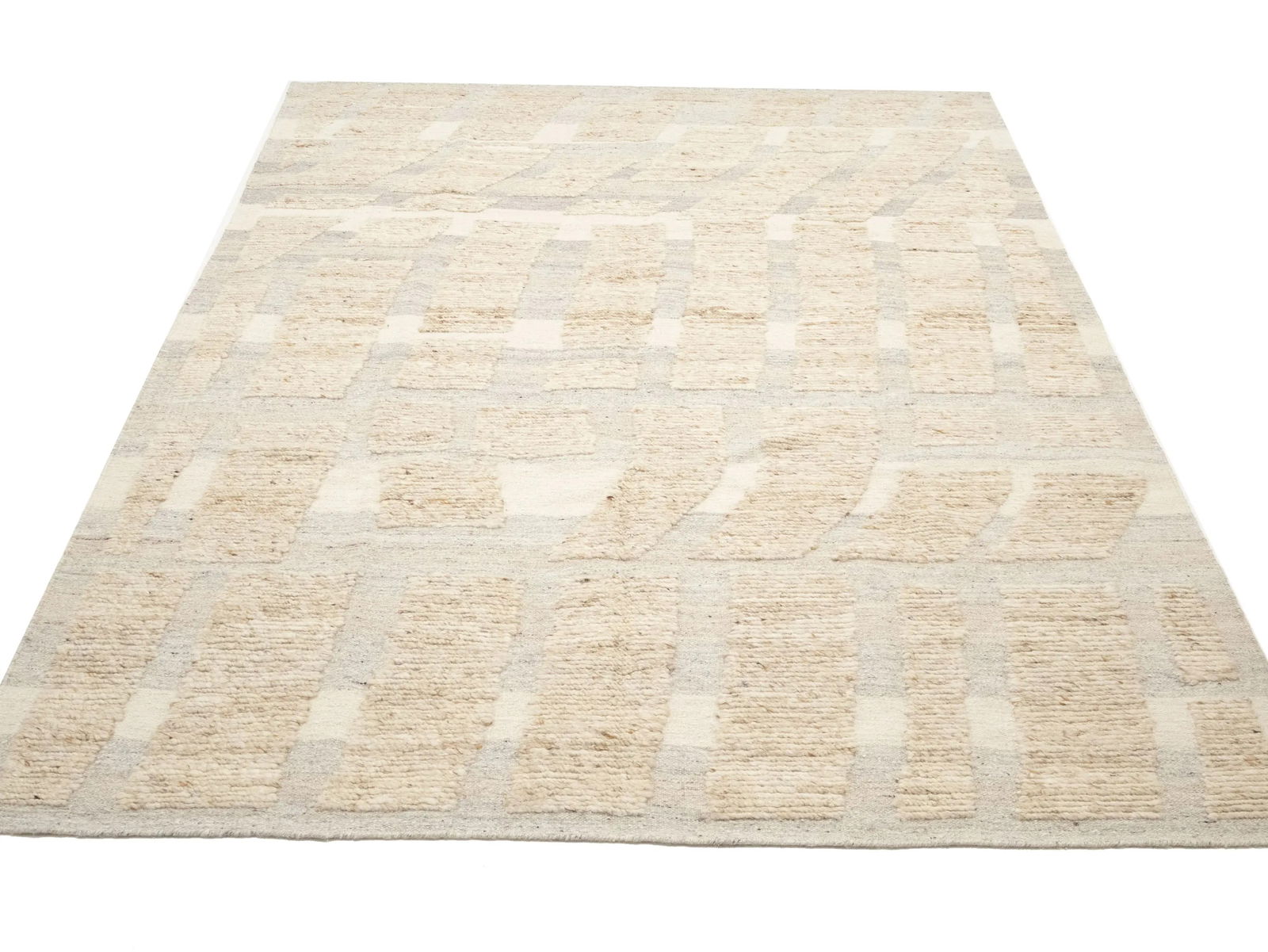Cream Abstract 8X10 Modern Oriental Rug - 3