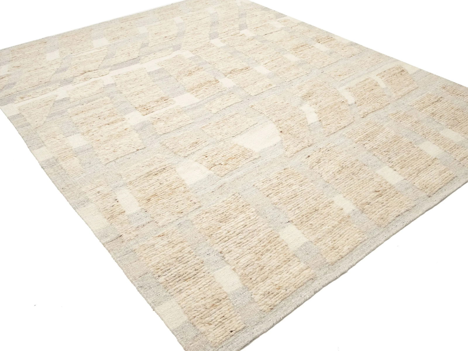 Cream Abstract 8X10 Modern Oriental Rug - 4