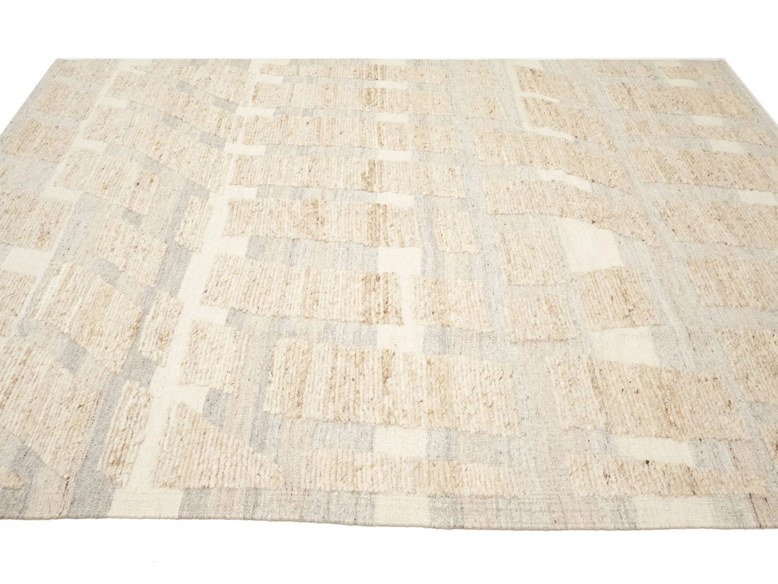 Cream Abstract 8X10 Modern Oriental Rug - 5