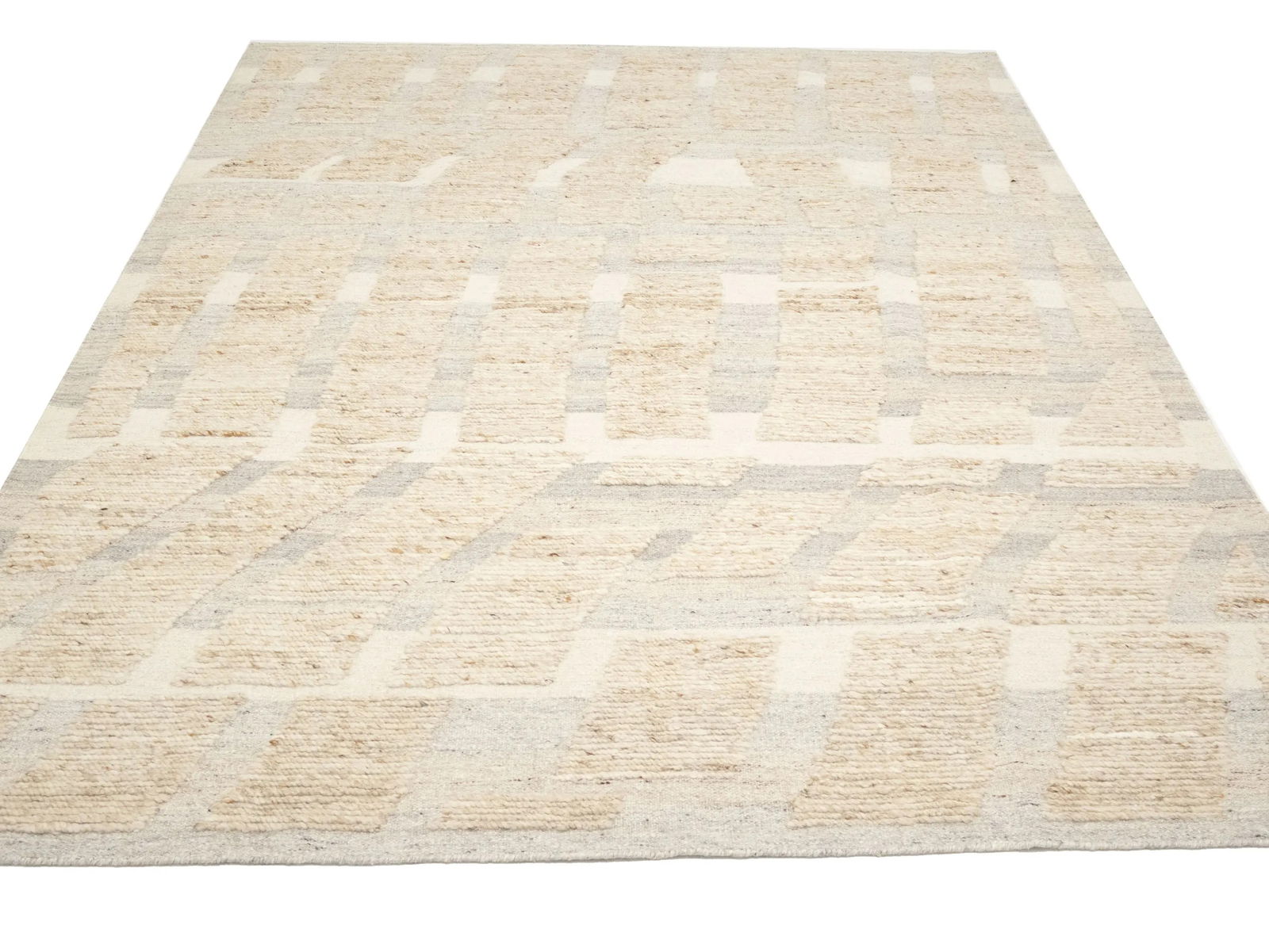 Cream Abstract 8X10 Modern Oriental Rug - 9
