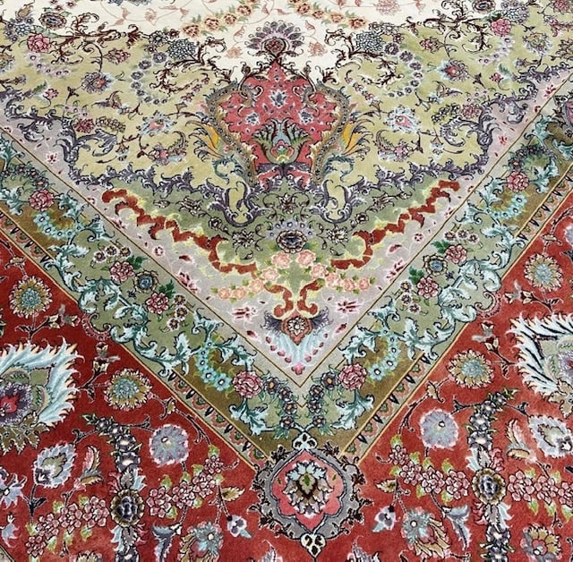 Fine Persian Large silk and wool Tabriz Rug-4815 - 2