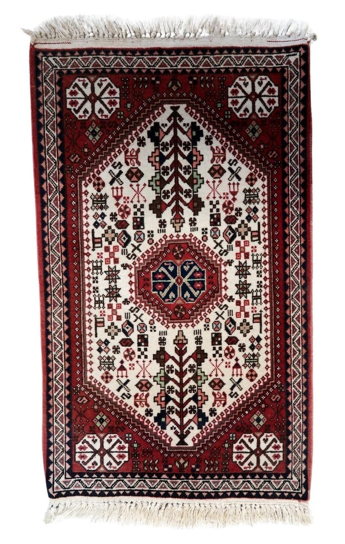 Handmade Vintage Persian Gashkai Rug 2' x 3.4' (62cm x 105cm), 1960s (1 of 12)