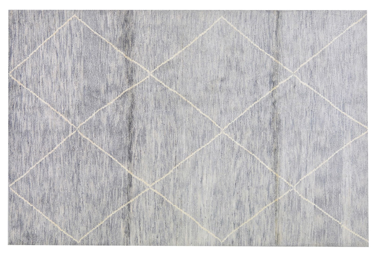 MOROCCAN HAND KNOTTED WOOL RUG: Title: MOROCCAN HAND KNOTTED WOOL RUG Size: 5'8X8'4 Age: NEW Origin: MOROCCAN Material: WOOL Care: PROFESSIONAL Structure: HAND KNOTTED Design: MOROCCAN Reserve: $700.00 Shipping: Domestic: Ship