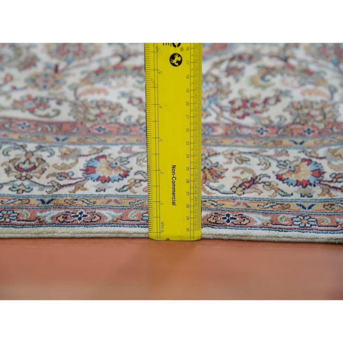 Alabaster White Hand Knotted Silk Intricate Medallion Design Rug - 6