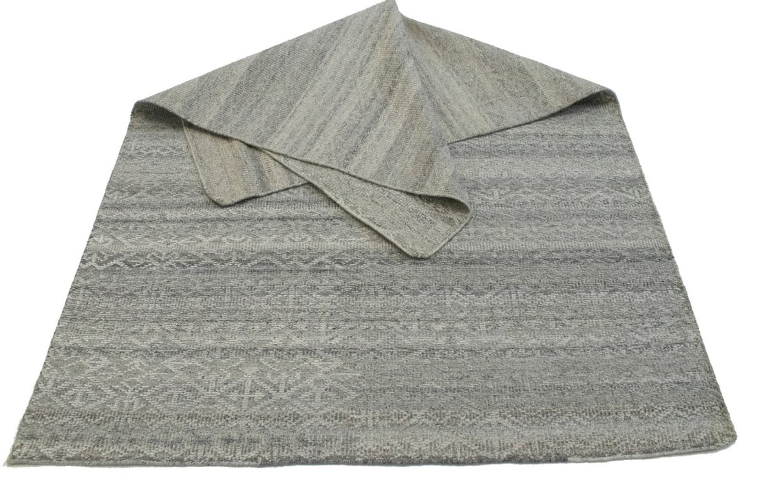 Greige Transitional Geometric 5X8 Oriental Rug - 11