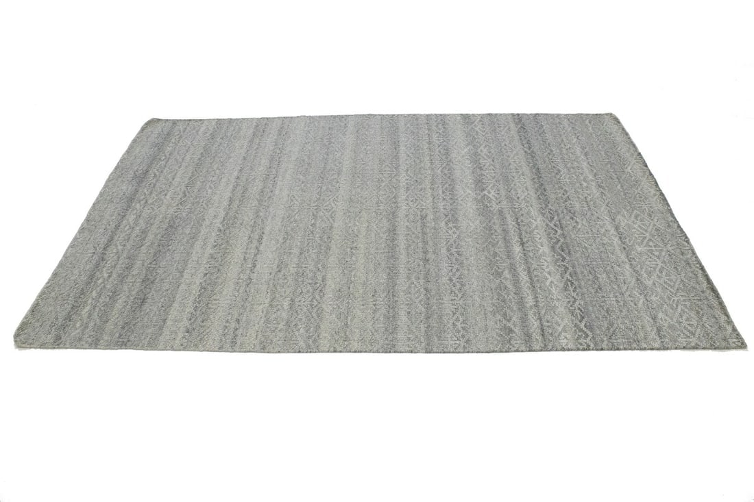 Greige Transitional Geometric 5X8 Oriental Rug - 5