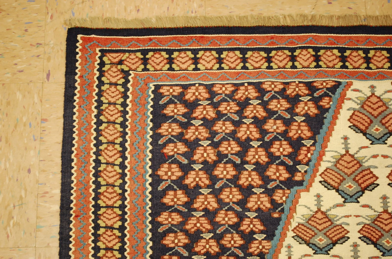 Persian SENNAH KILIM RUG 3.8x5.4 - 4