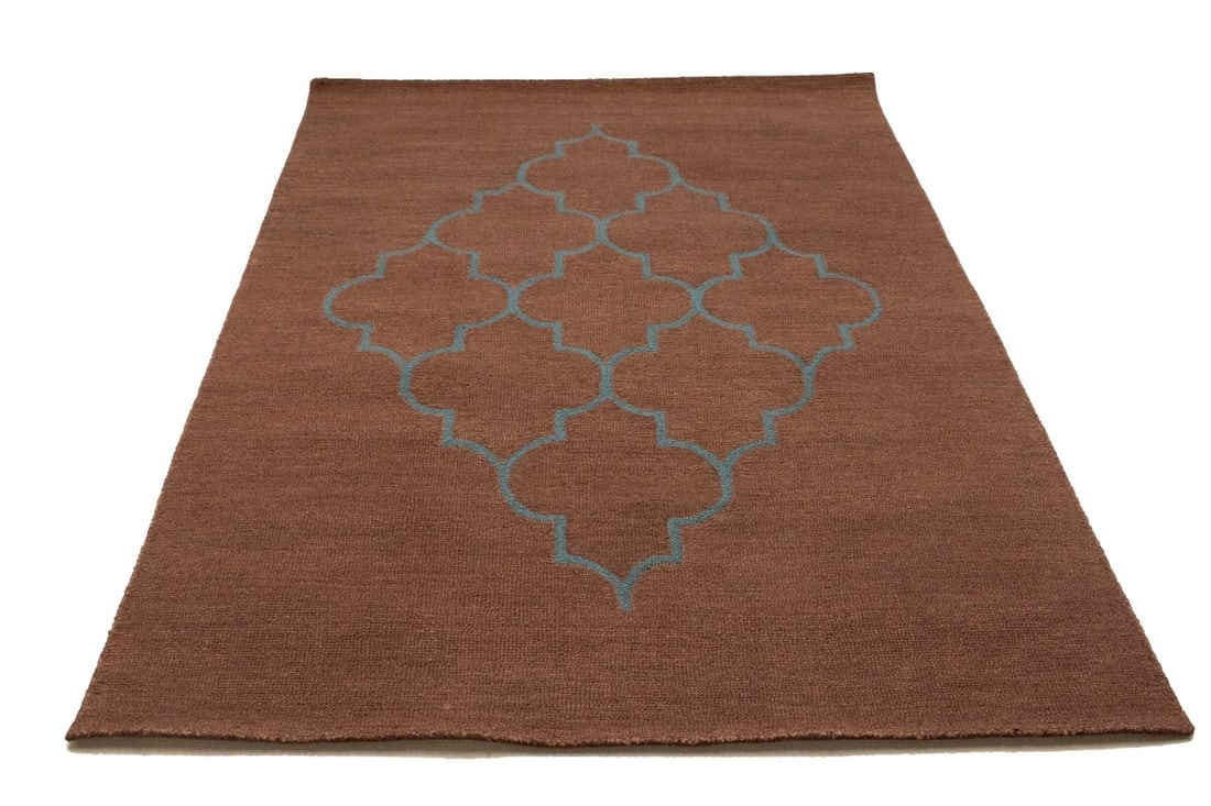 Rusty Pink Trellis 5X8 Hand-Tufted Modern Rug - 2
