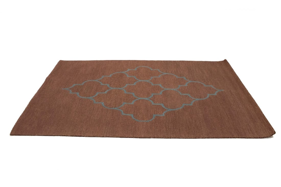 Rusty Pink Trellis 5X8 Hand-Tufted Modern Rug - 4