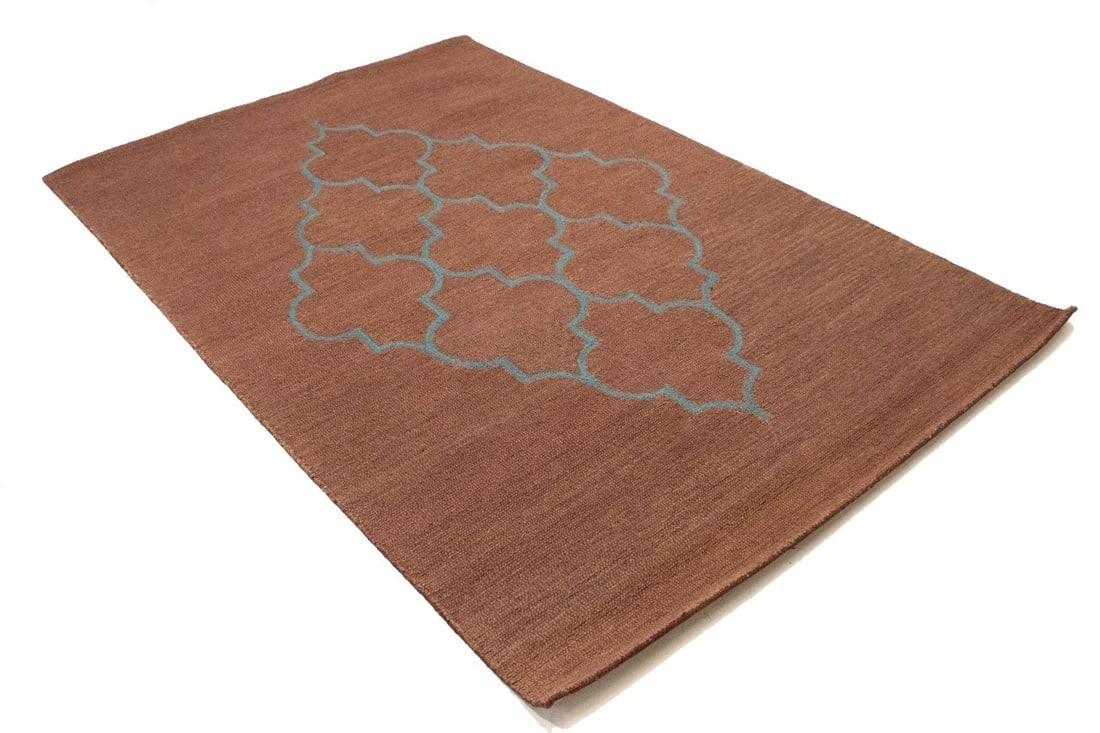 Rusty Pink Trellis 5X8 Hand-Tufted Modern Rug - 5