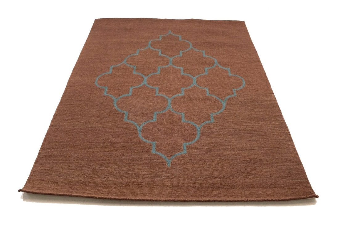 Rusty Pink Trellis 5X8 Hand-Tufted Modern Rug - 6